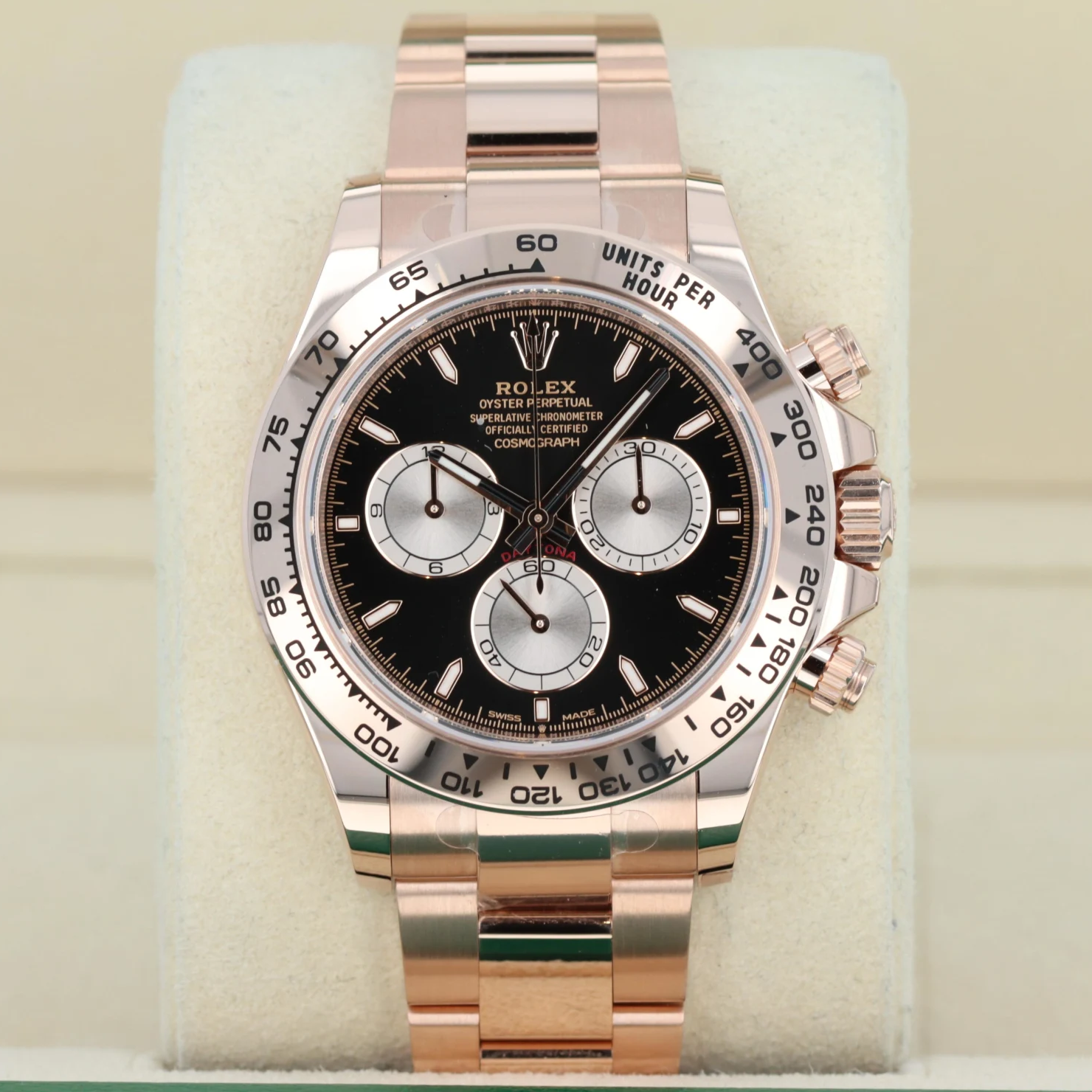 【Super Clone】Rolex Daytona 40mm Rose Gold Black Dial  m126505-0001