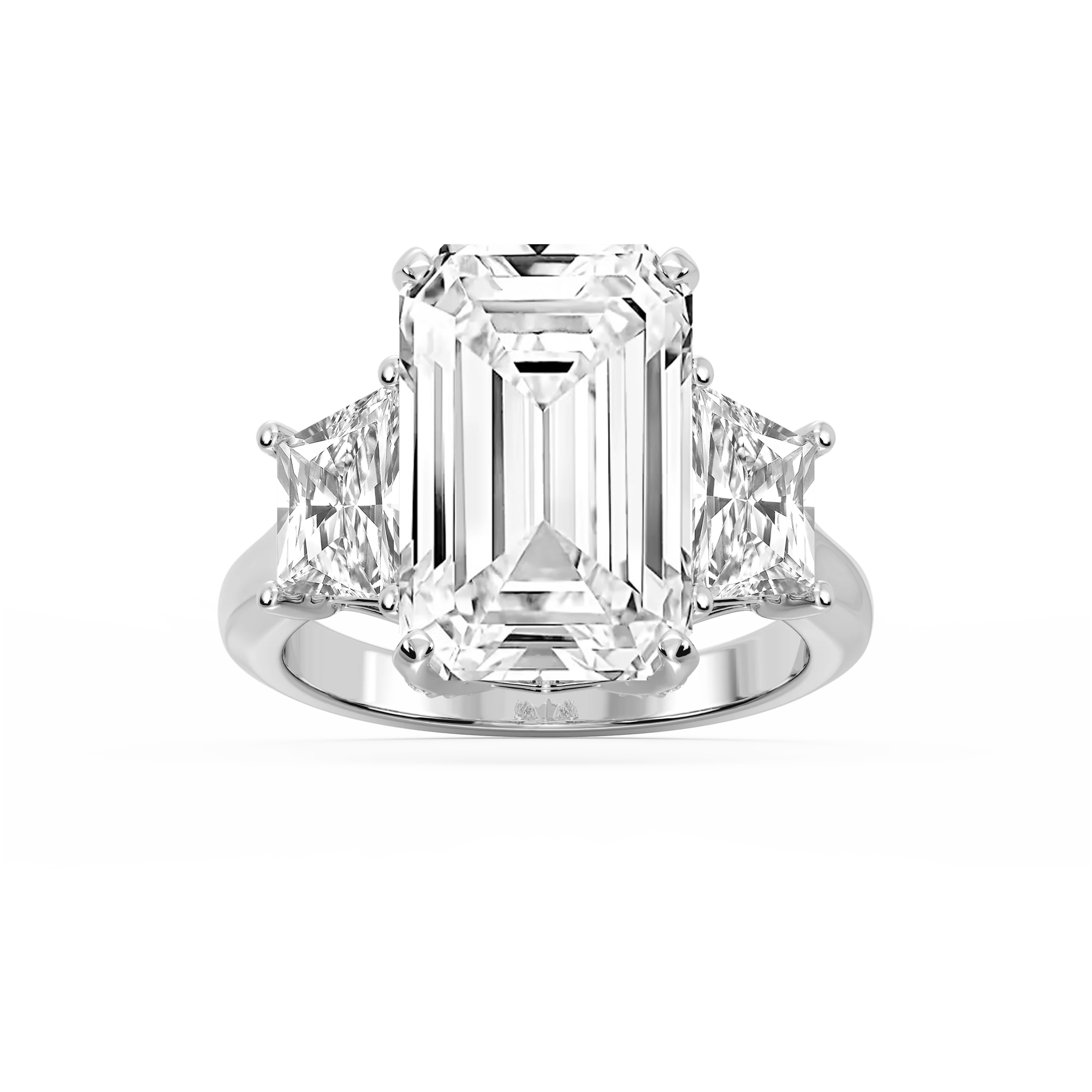 Kinsley 12 ¼ ctw Emerald Lab Grown Diamond Three Stone Engagement Ring - Signature Collection