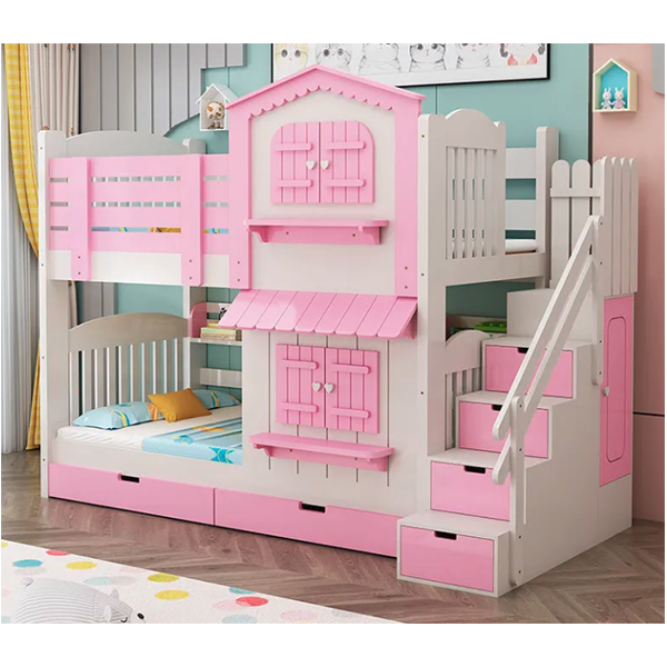 Children's Bunk Bed Mother-Child Bed Girl Bunk Bed with