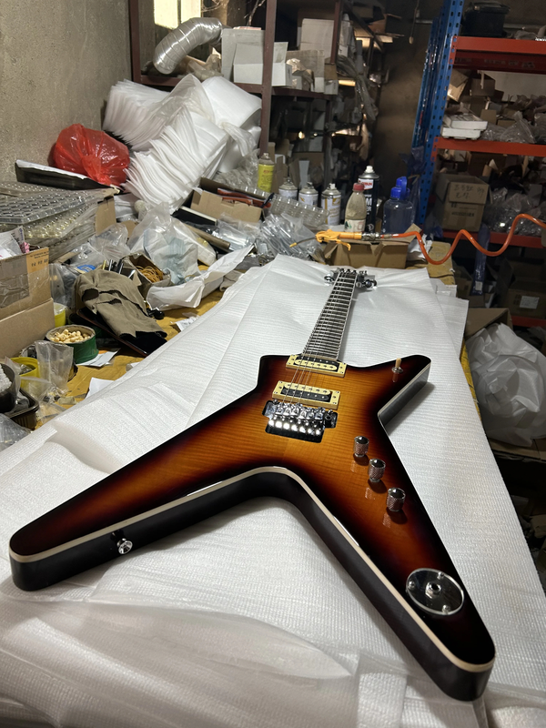 6Strings Electric Guitar Flame Maple Veneer Rosewood Fretboard Chrome Hardware