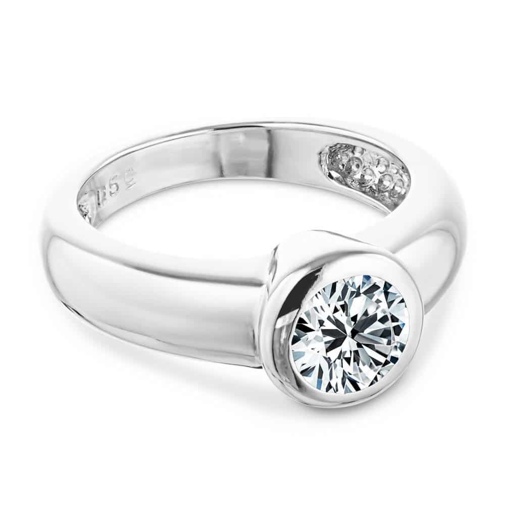 Primrose Round Lab Grown Diamond Bezel Solitaire Engagement Ring