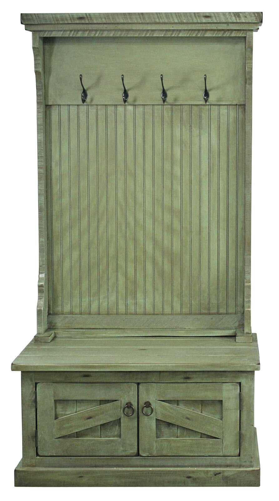 Kinley 37.5'' Wide Solid Wood Hall Tree with Bench and Shoe