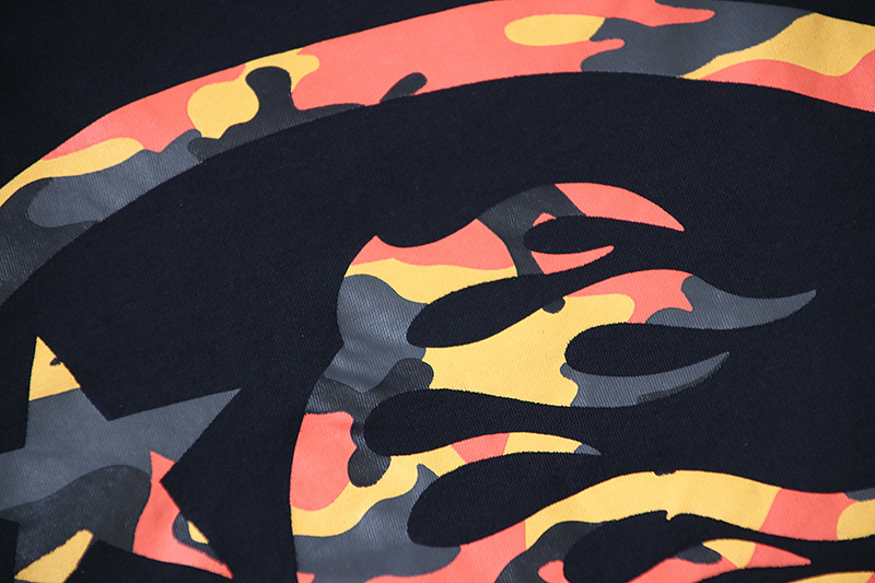 Hellstar Black Orange Camo Sports Logo T-Shirt