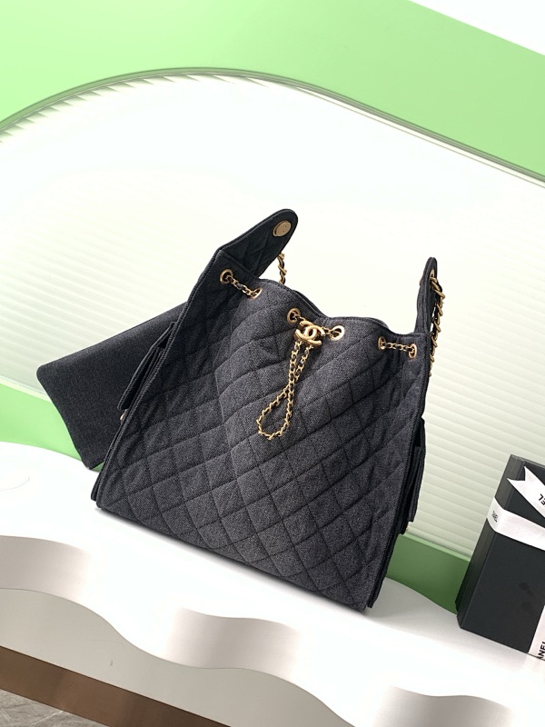 Chanel AS5311 Black Denim Hobo Bag