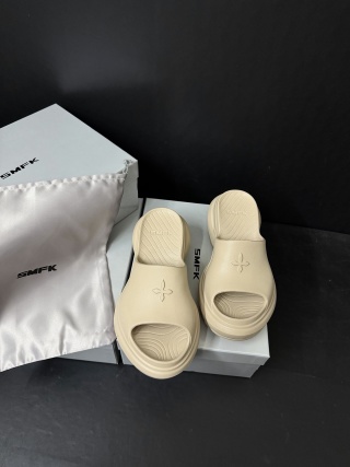 SMFK Future Mirage Black Chunky Platform Slide Slip On Sandal