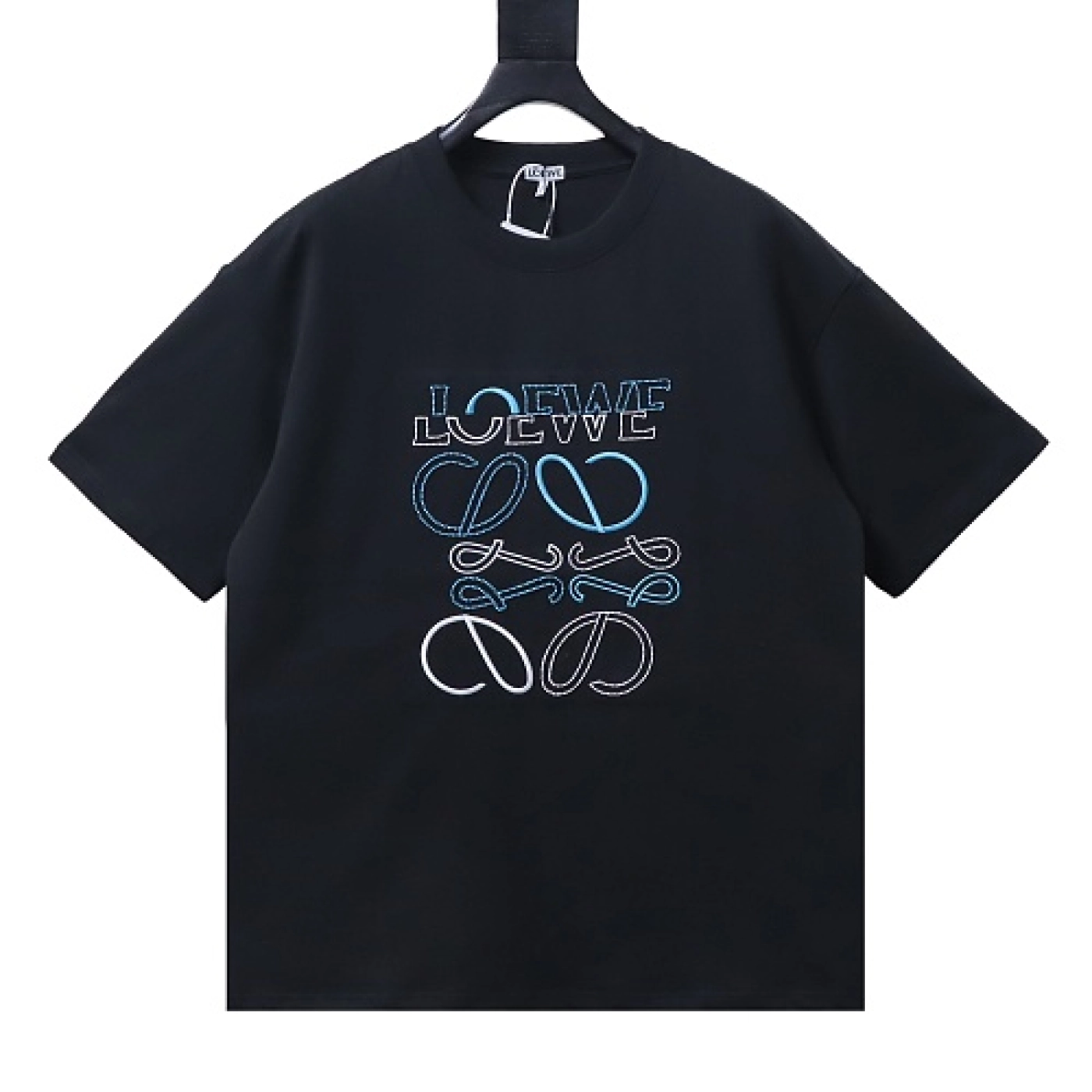 Loewe Misaligned Logo Embroidered T-Shirt Black