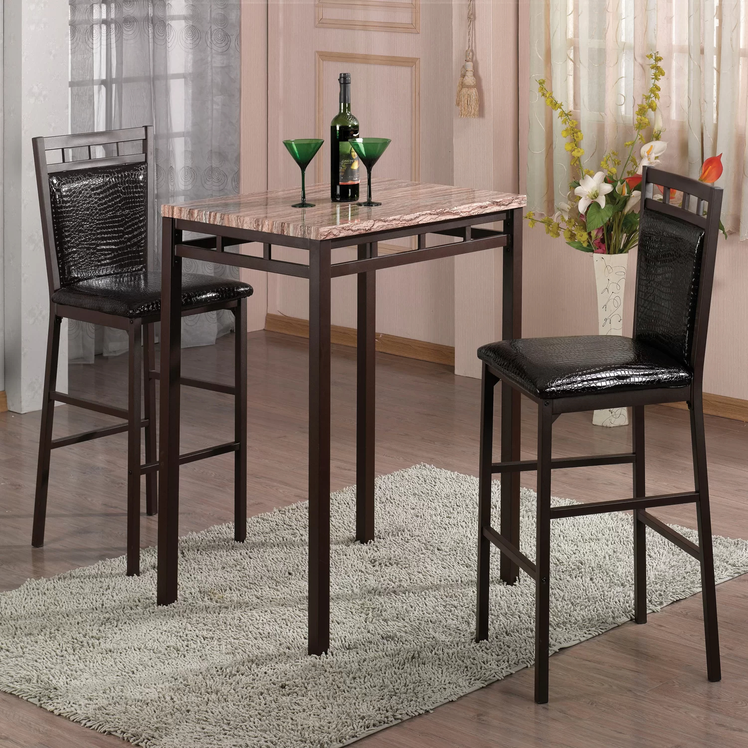 Kissner 2 - Person Bar Height Dining Set