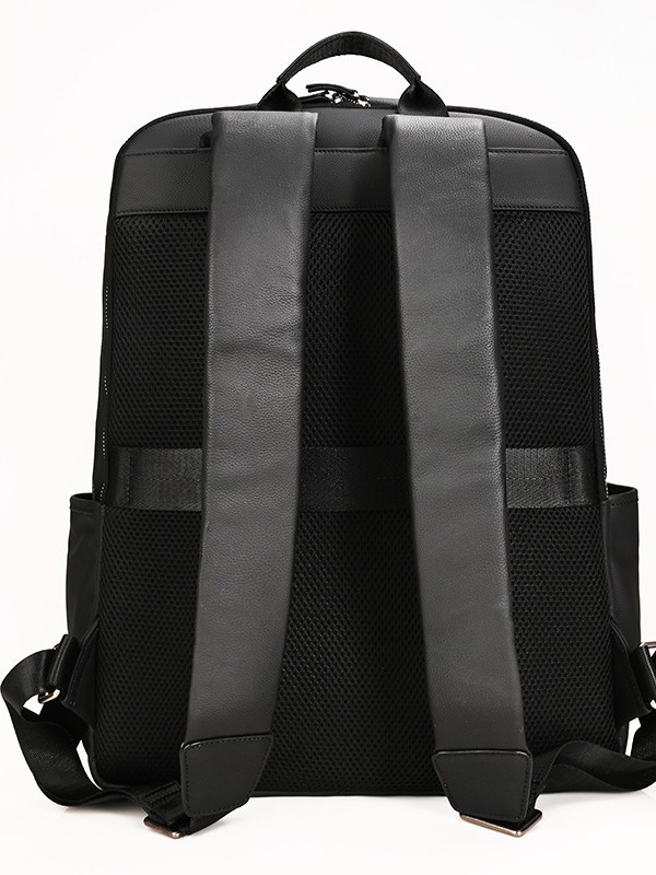 Professional Black Leather Laptop Backpack
