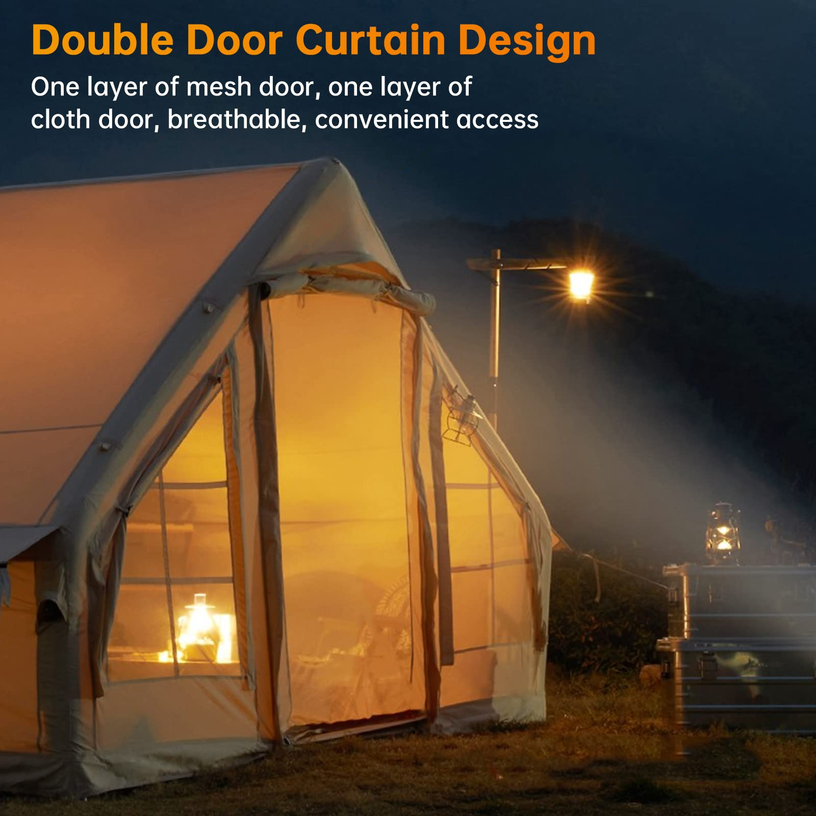 6.3m2 Inflatable Cotton Series Tent Portable Family People Travel