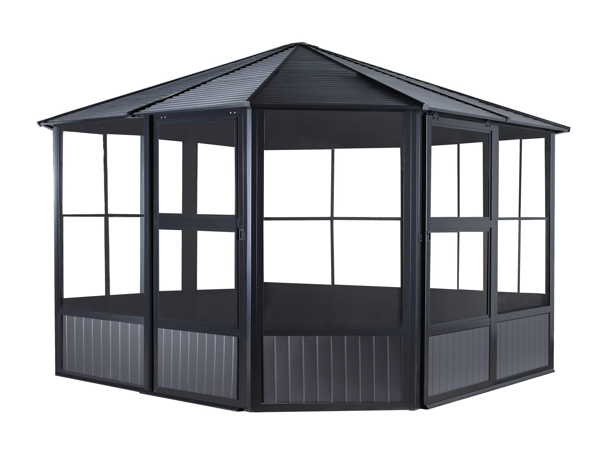 Charleston Solarium Sunroom with Mosquito Nets, Dark Grey