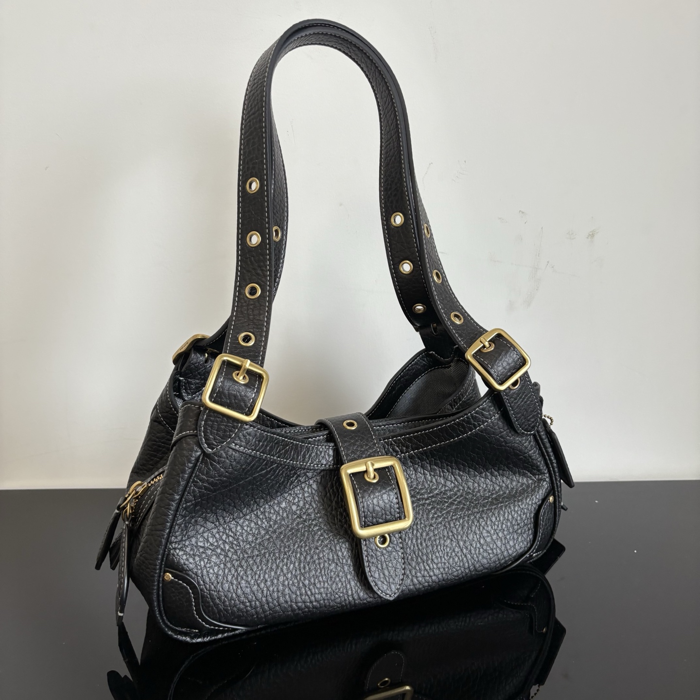 Coach drifter 31 shoulder bag in pebbled leather