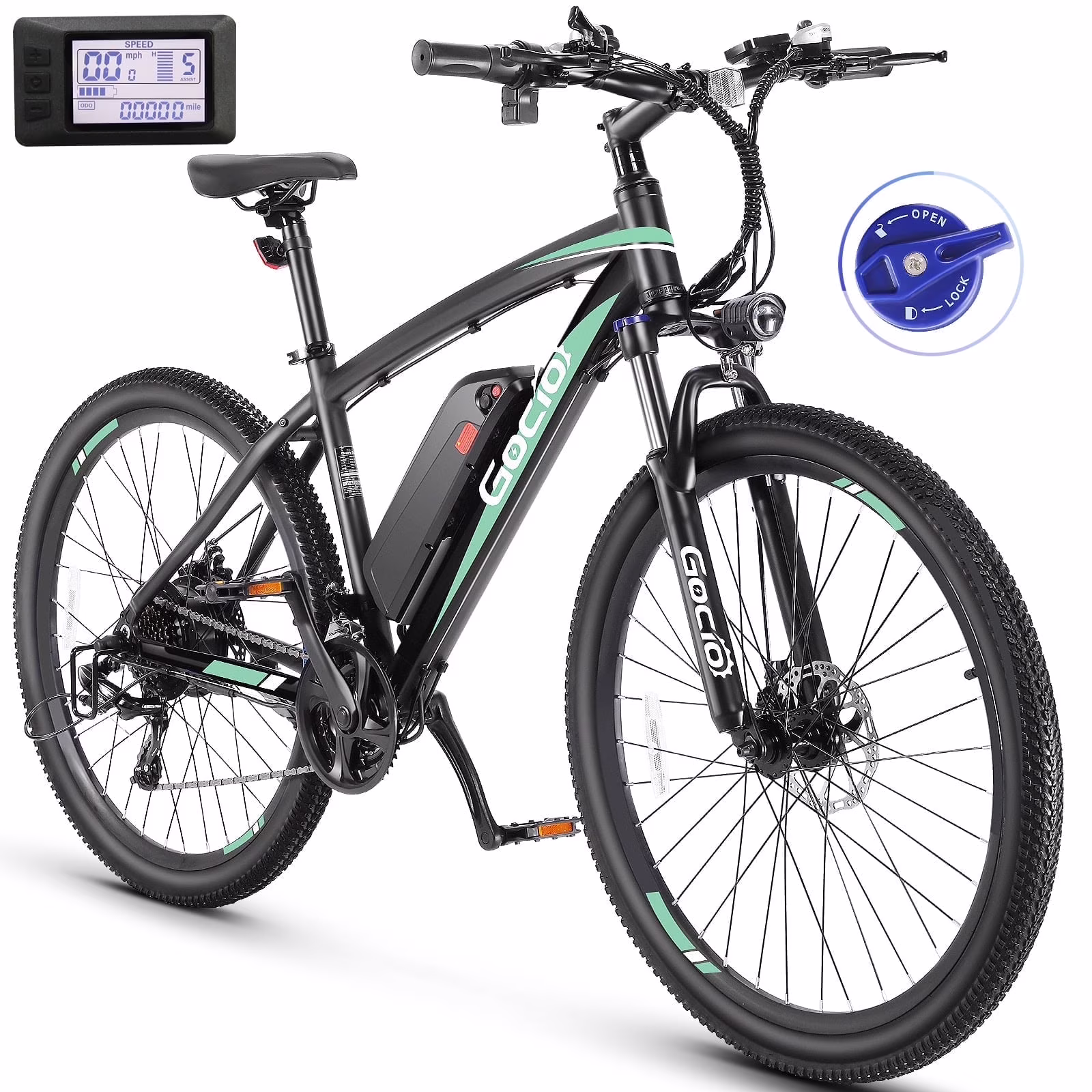 Gocio 27.5in Electric Mountain Bike, 750W Peak, 48V 10.4Ah