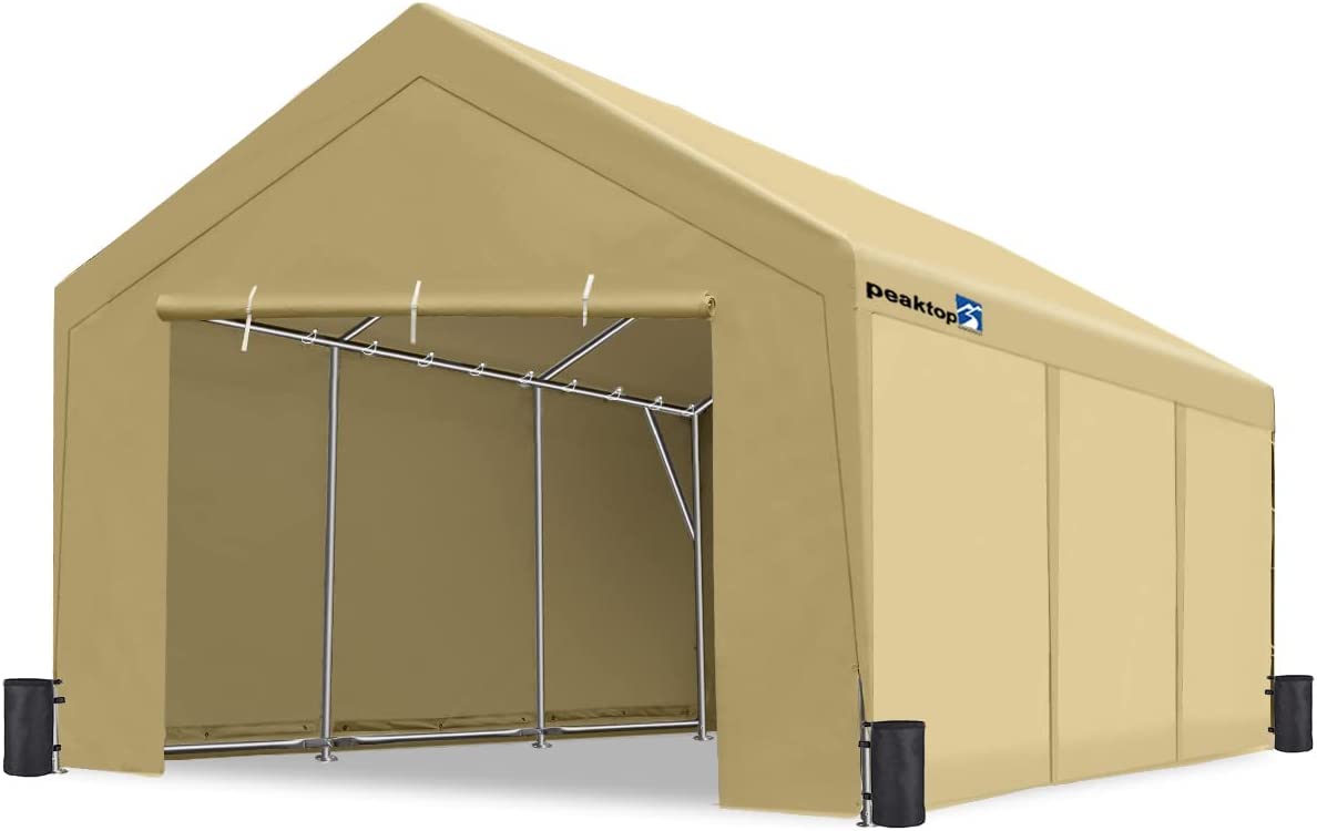 12x20 ft Upgraded Heavy Duty Carport with Removable Sidewalls