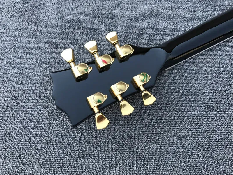 RD Black Electric Guitar with 6 Strings, 2 Golden Hardware Pickups, Mahoganyny Body