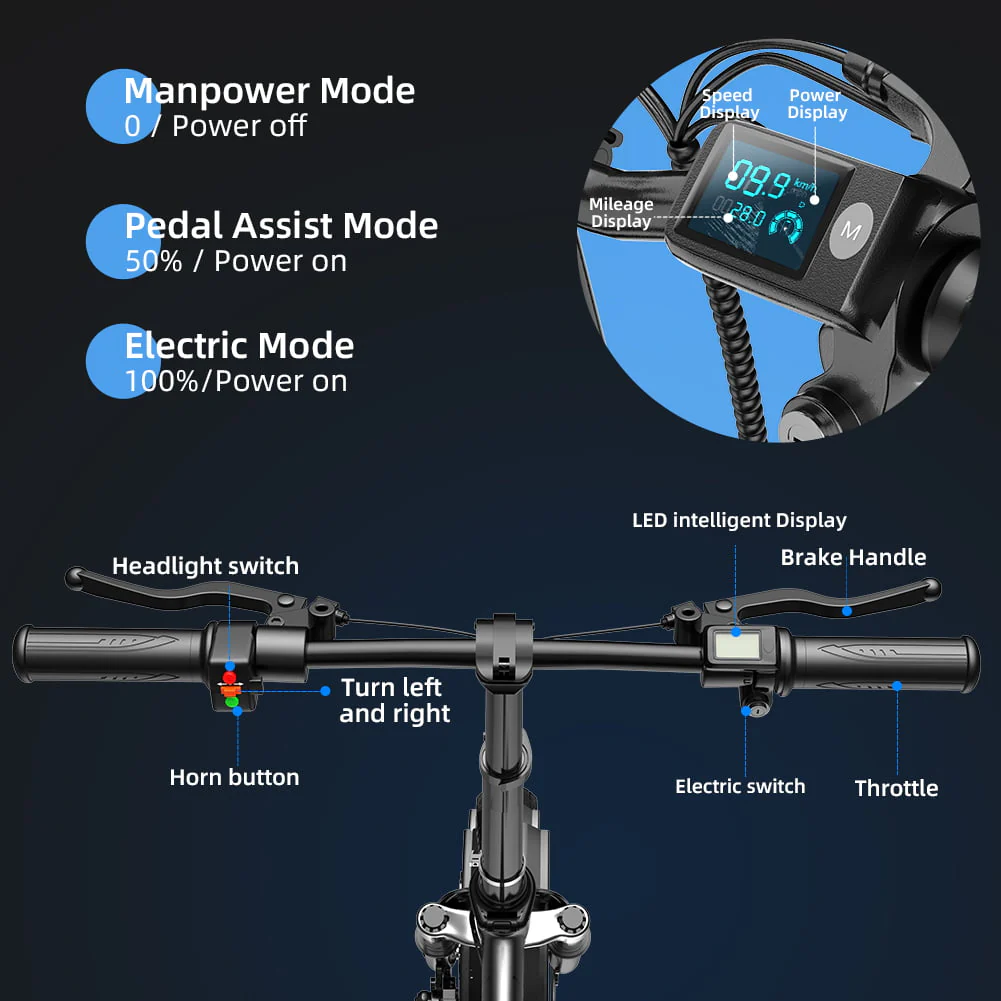 Folding Electric City Bike, 500W, 48V 18Ah, Gray