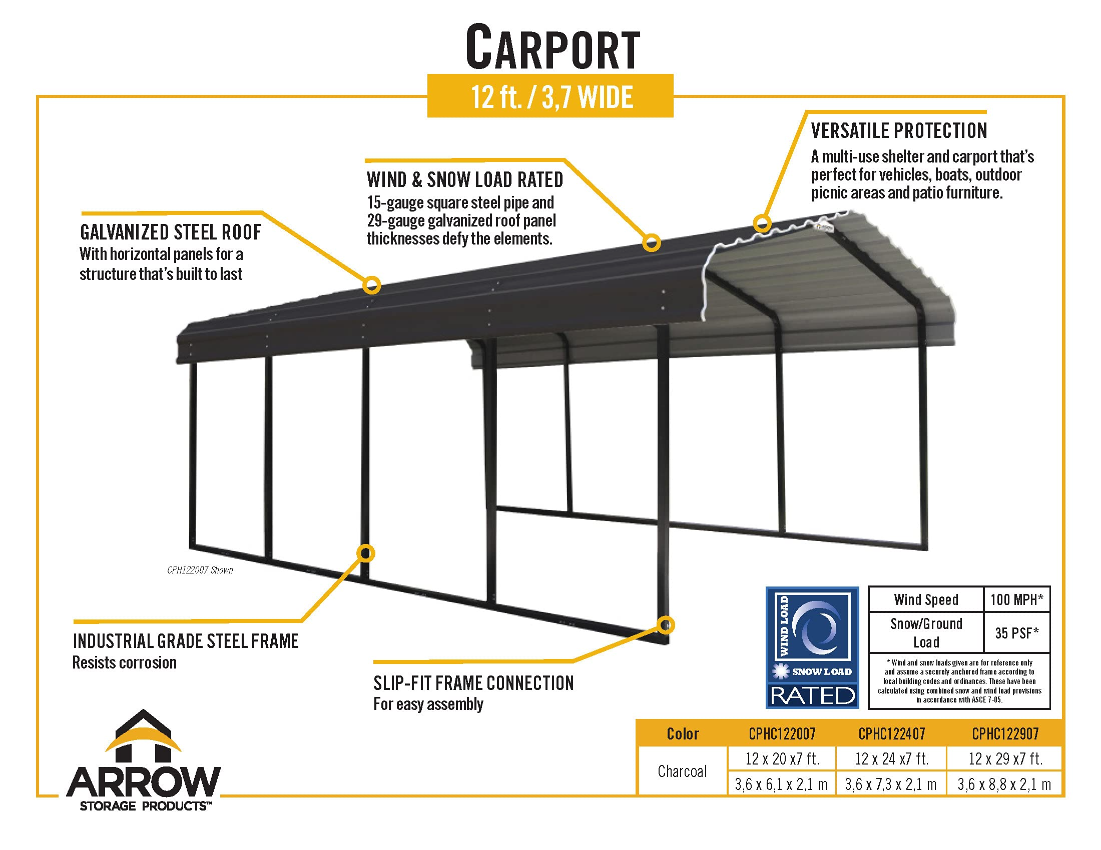 Heavy Duty Galvanized Steel Metal Multi-Use Shelter
