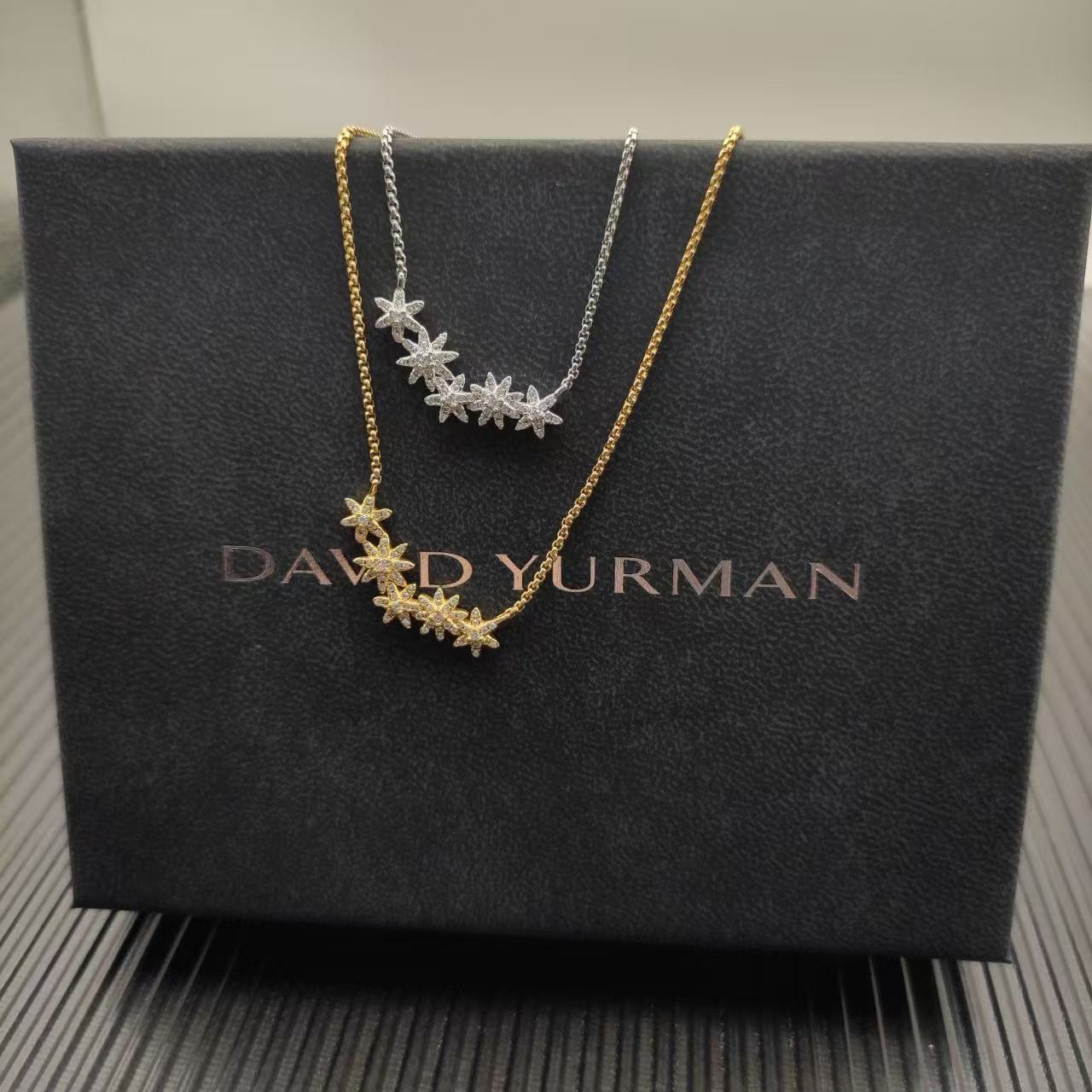 David Yurman silver quintuple necklace