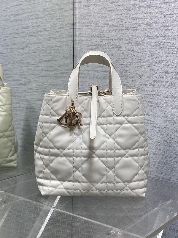 Dior Toujours Vertical Tote Bag Medium White