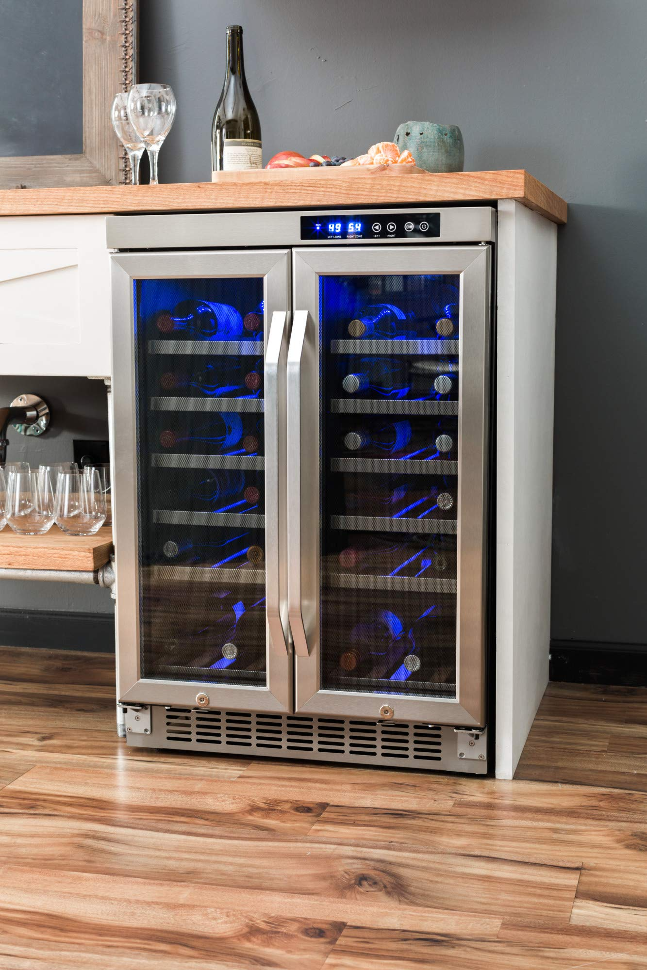EdgeStar 36 Bottle Built-In Dual Zone French Door Wine Cooler