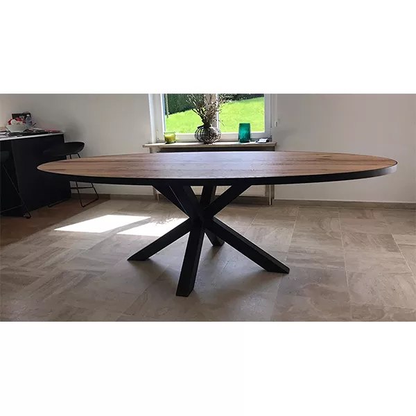 Oval Dining Table and Metal Belt (240×120)