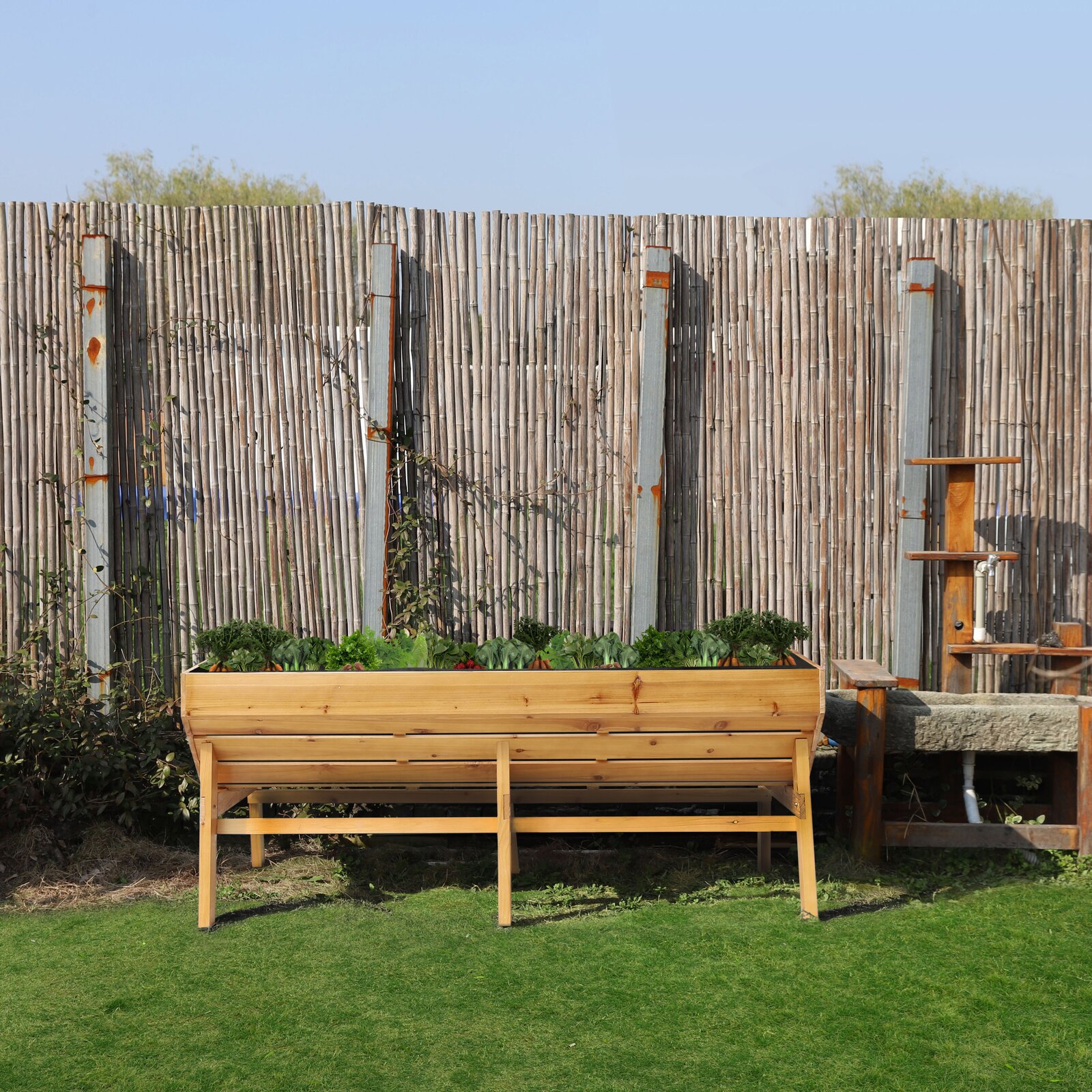 Longley Guarani Wood Elevated Planter