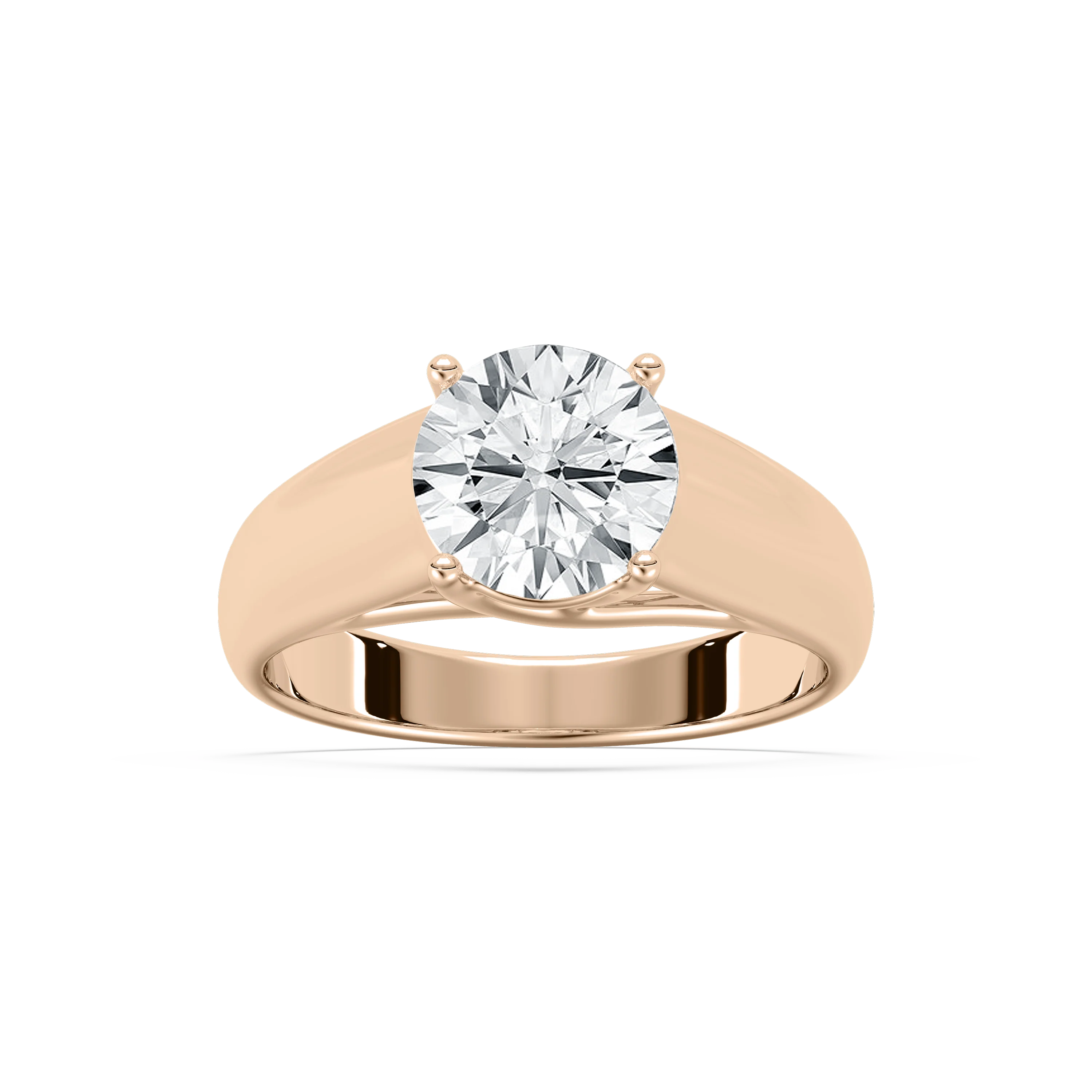 Kelse 2 ctw Round Lab Grown Diamond Luxe Wide Band Trellis Solitaire Engagement Ring