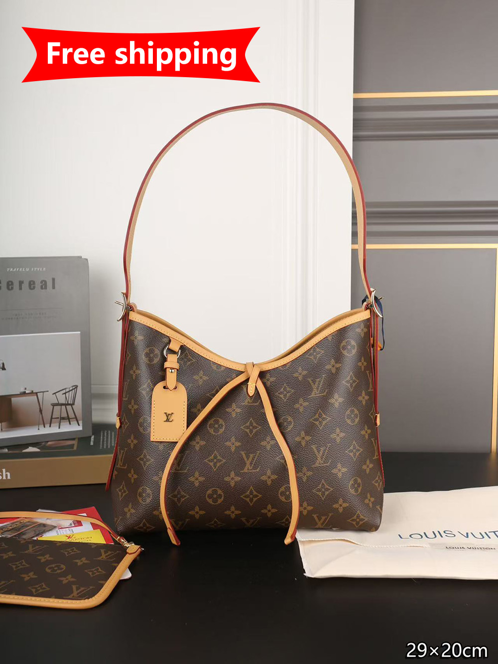 LV Carryall shopping Handbag shoulder carrier bag
