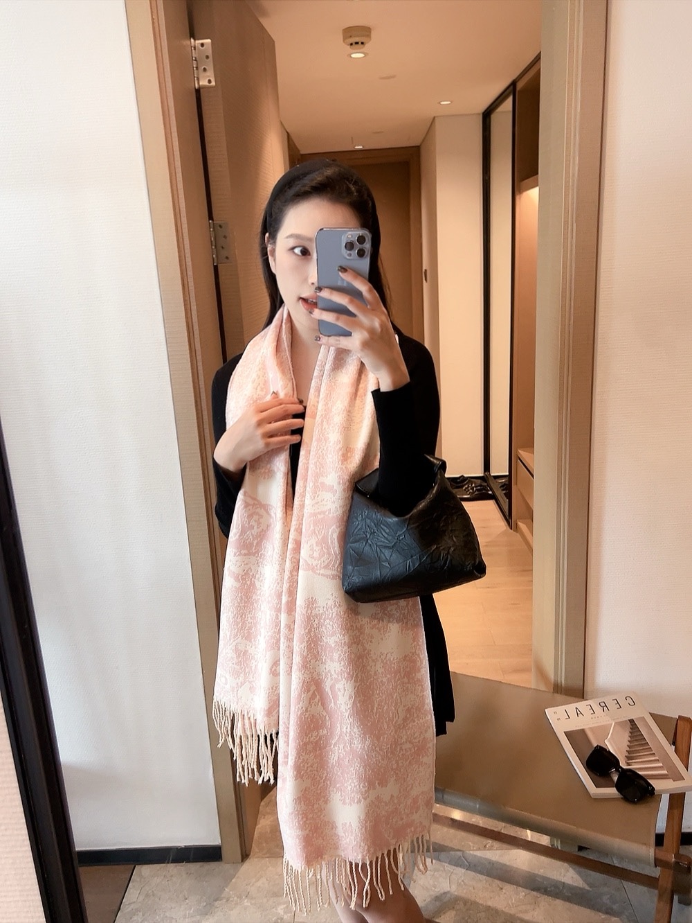 Dior Oblique Silk Scarf Pink