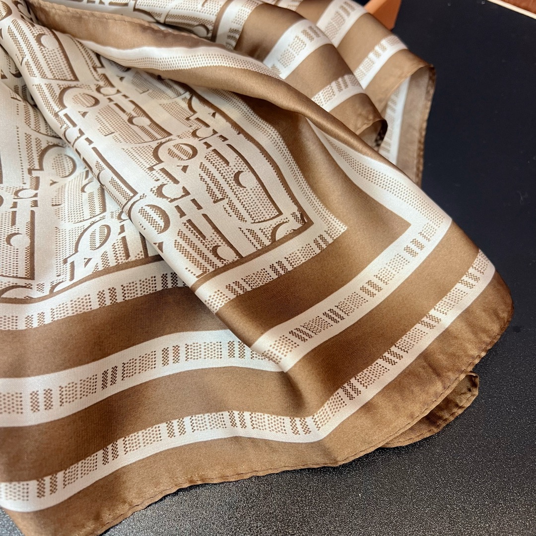 Dior Toile Print Scarf Grey and Beige 90 x 180 cm