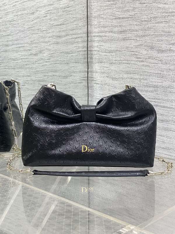 Dior Bow Clutch Bag Black