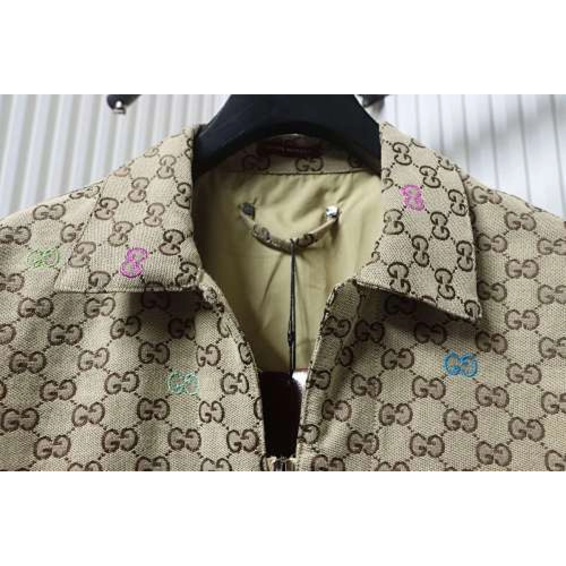 Gucci Rainbow Gingham Zip-Up Jacket