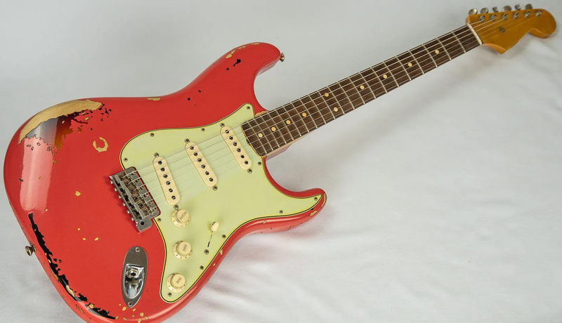 Michael Landau 1963 Heavy Relic Electric Guitar Fiesta Red over 3-Tone Sunburst
