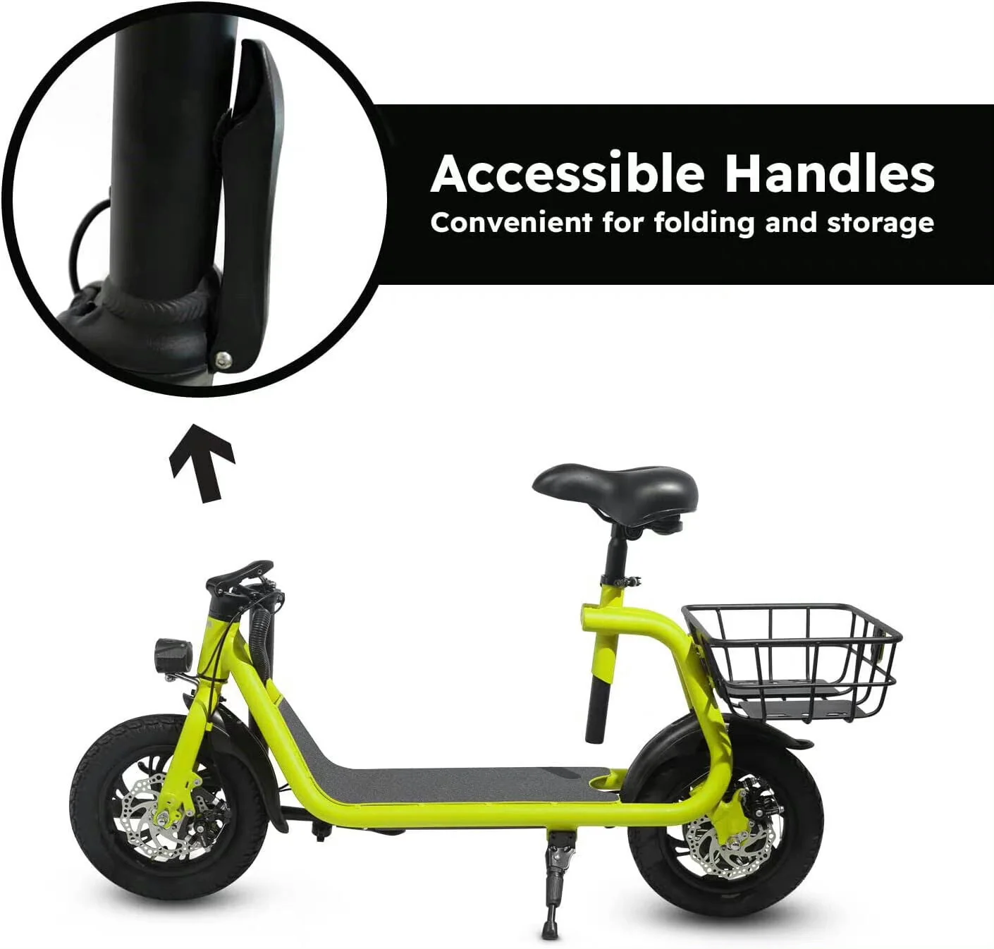 Dazone 12in Folding Electric Scooter, 450W, Yellow
