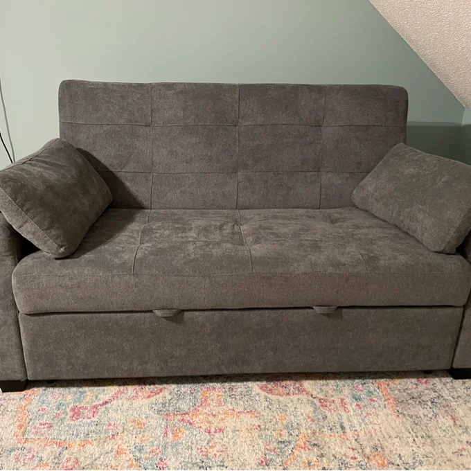 Serta Sabrina 72.6'' Queen Rolled Arm Tufted Back Convertible