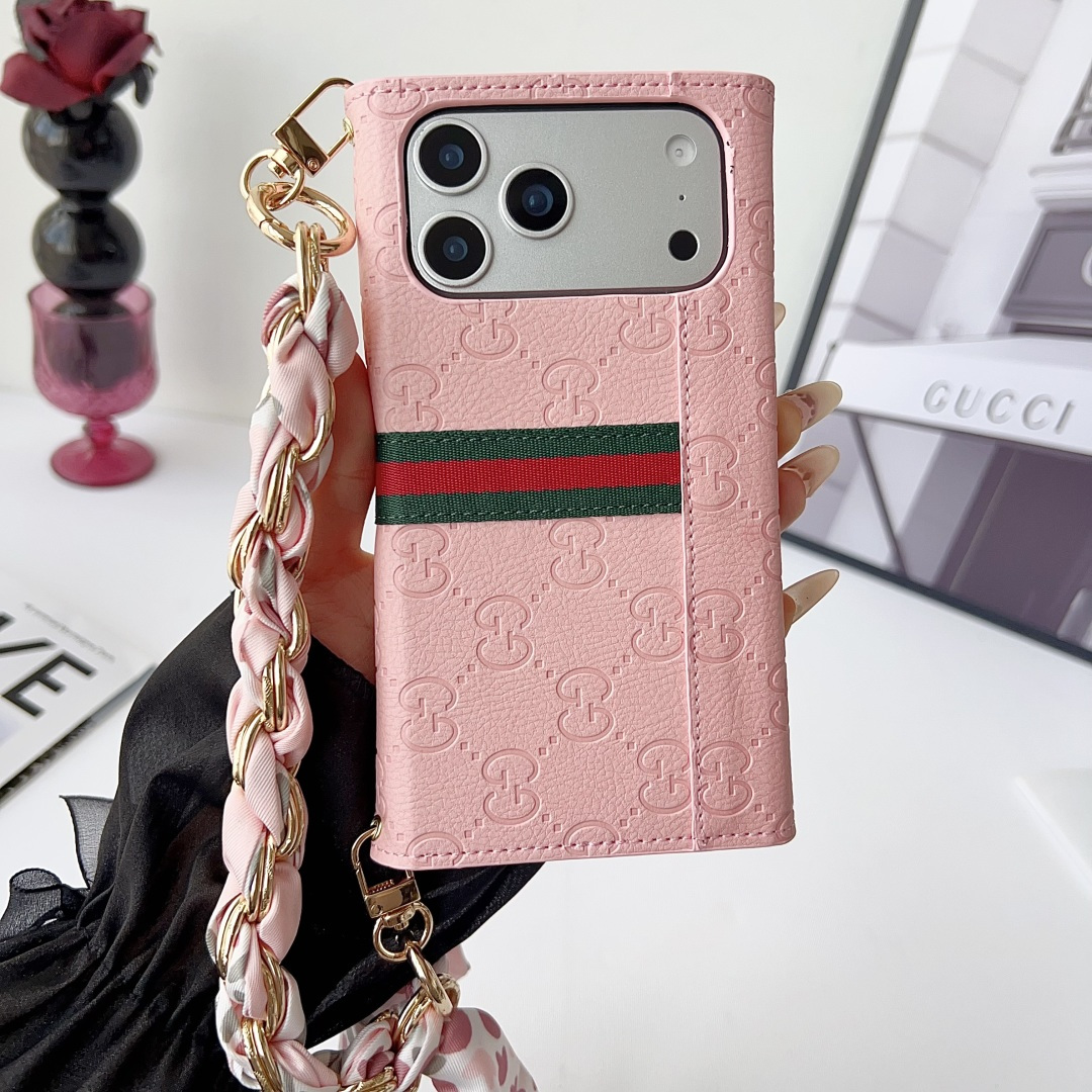 Gucci GG Monogram Embossed Envelope Crossbody Wallet Phone Bag