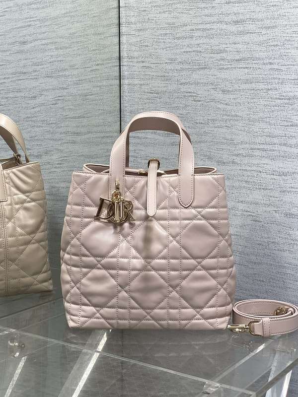 Dior Lady Dior Tote Bag Pink Medium