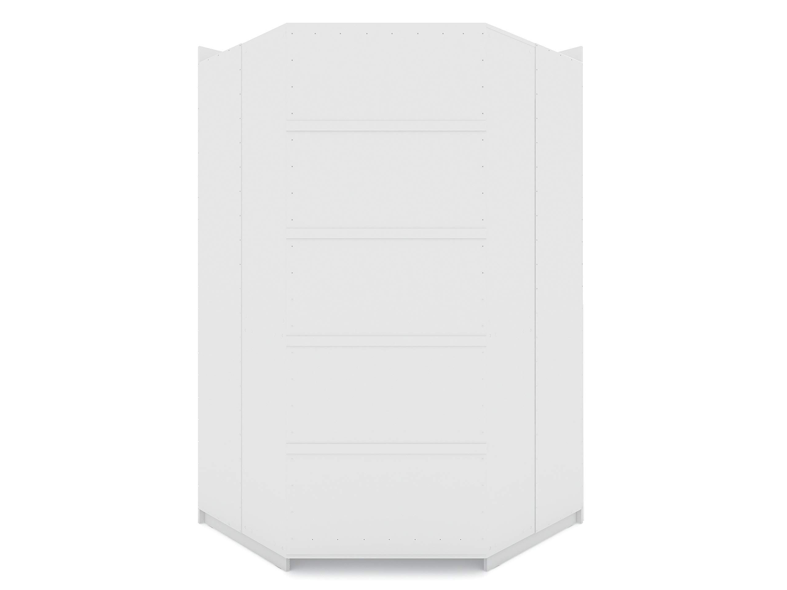 Ultra Modern 2 Door Open Corner Bedroom Closet with Hanging Rods
