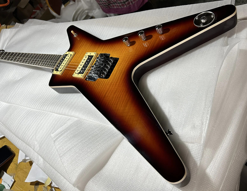 6Strings Electric Guitar Flame Maple Veneer Rosewood Fretboard Chrome Hardware