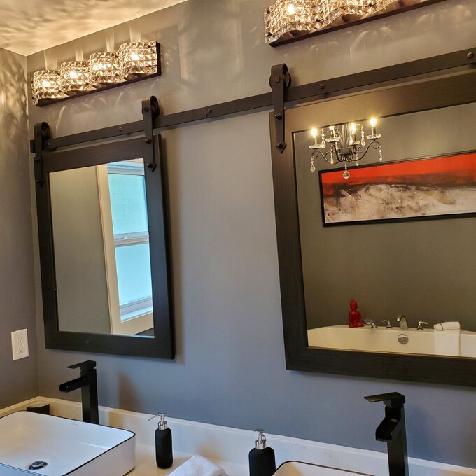 Herzberg Rectangle Wood Wall Mirror