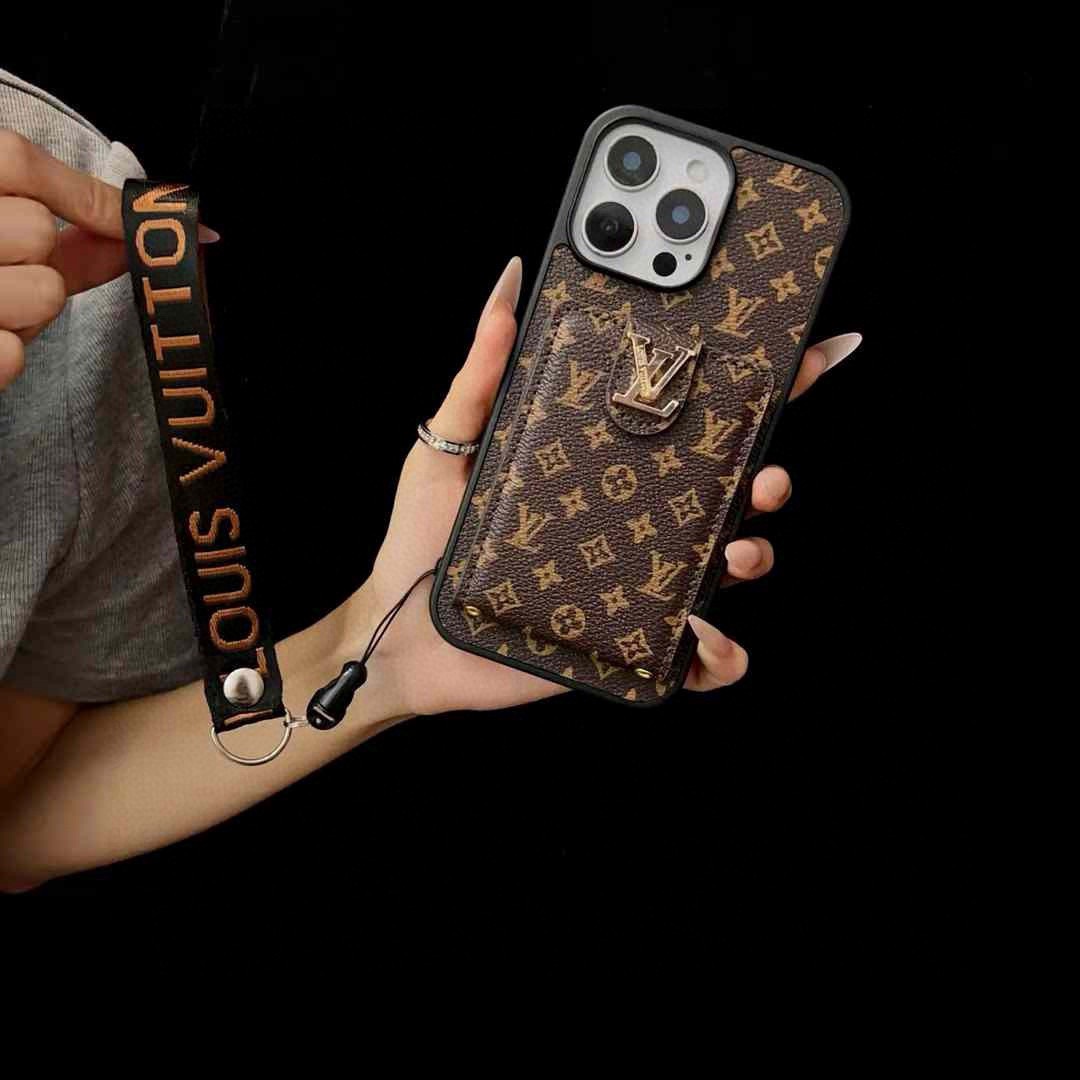 LV Classic Monogram Full Coverage Case - Top & Bottom Card Slots + Lanyard