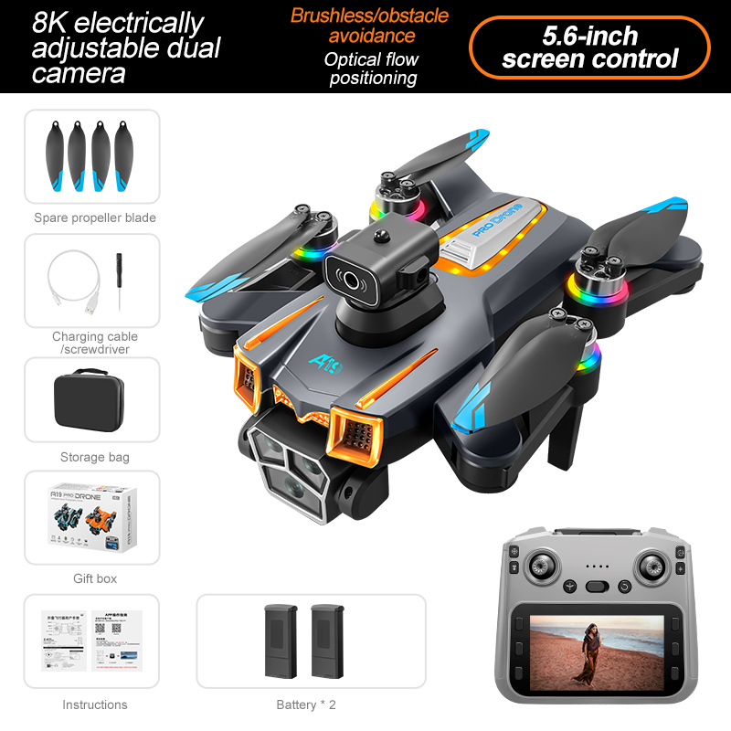 A19 Pro 8K Camera Drone | Smart Obstacle Avoidance Quadcopter with 5.6