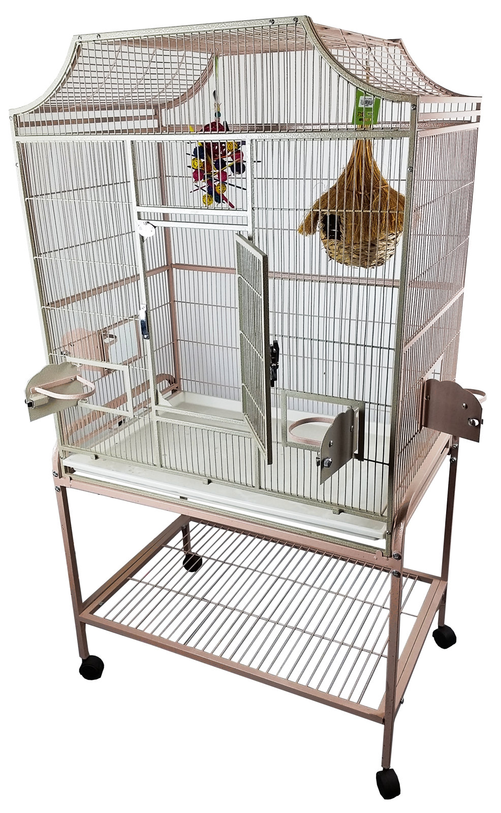 Elinor 55'' Iron Victorian Top Floor Bird Cage with Wheels