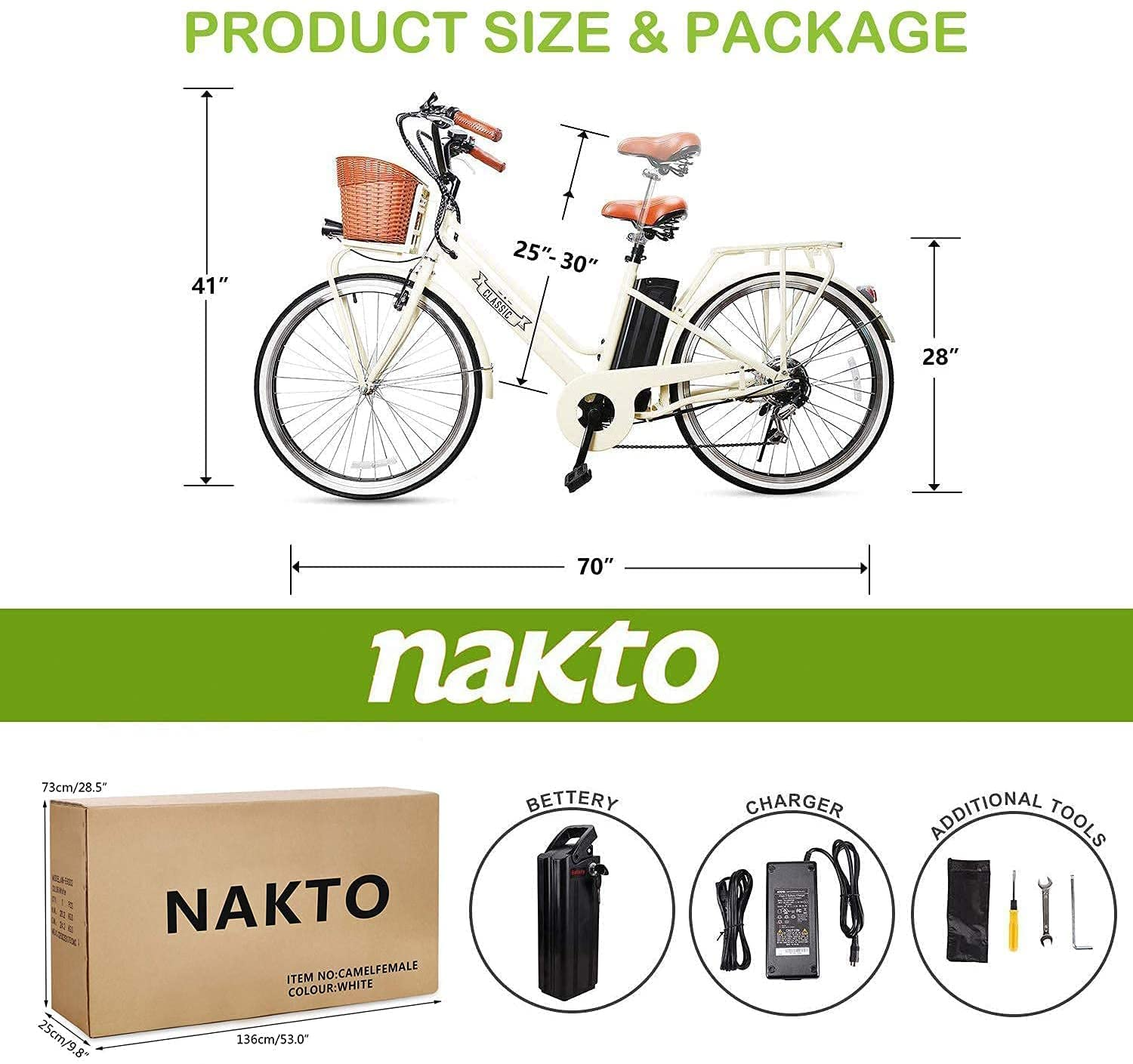 Electric Bike for Adult 350W Ebike 18-22MPH 45-60 Miles 26