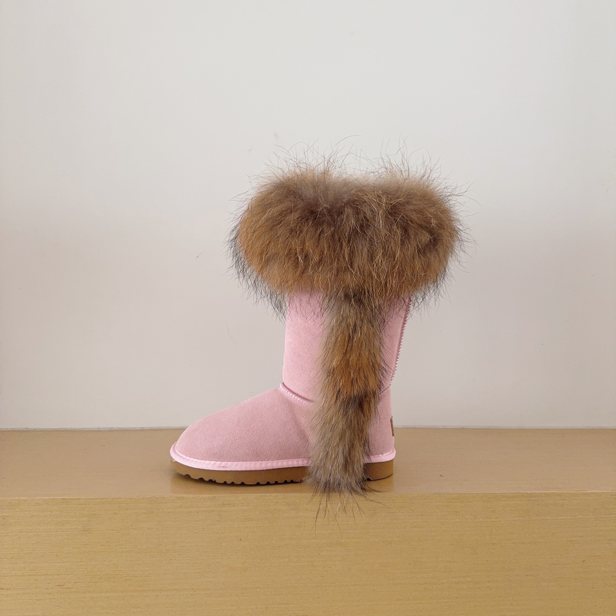 5815 Genuine Fur Trim Tall Boots