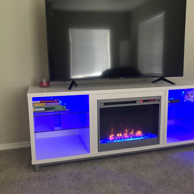 Vaske TV Stand for TVs up to 70" with Fireplace Included