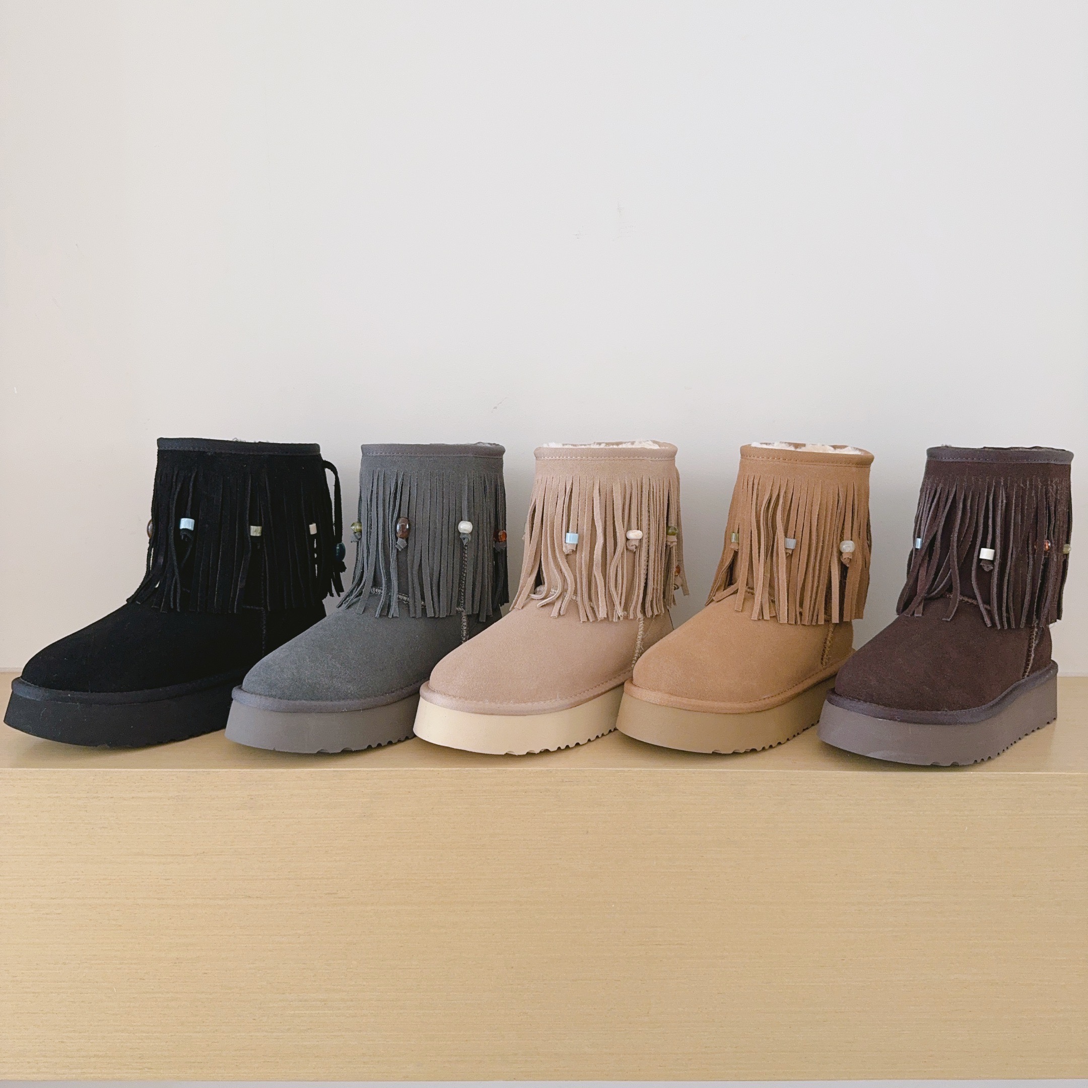 Tassel Mid-Calf Boots Platform