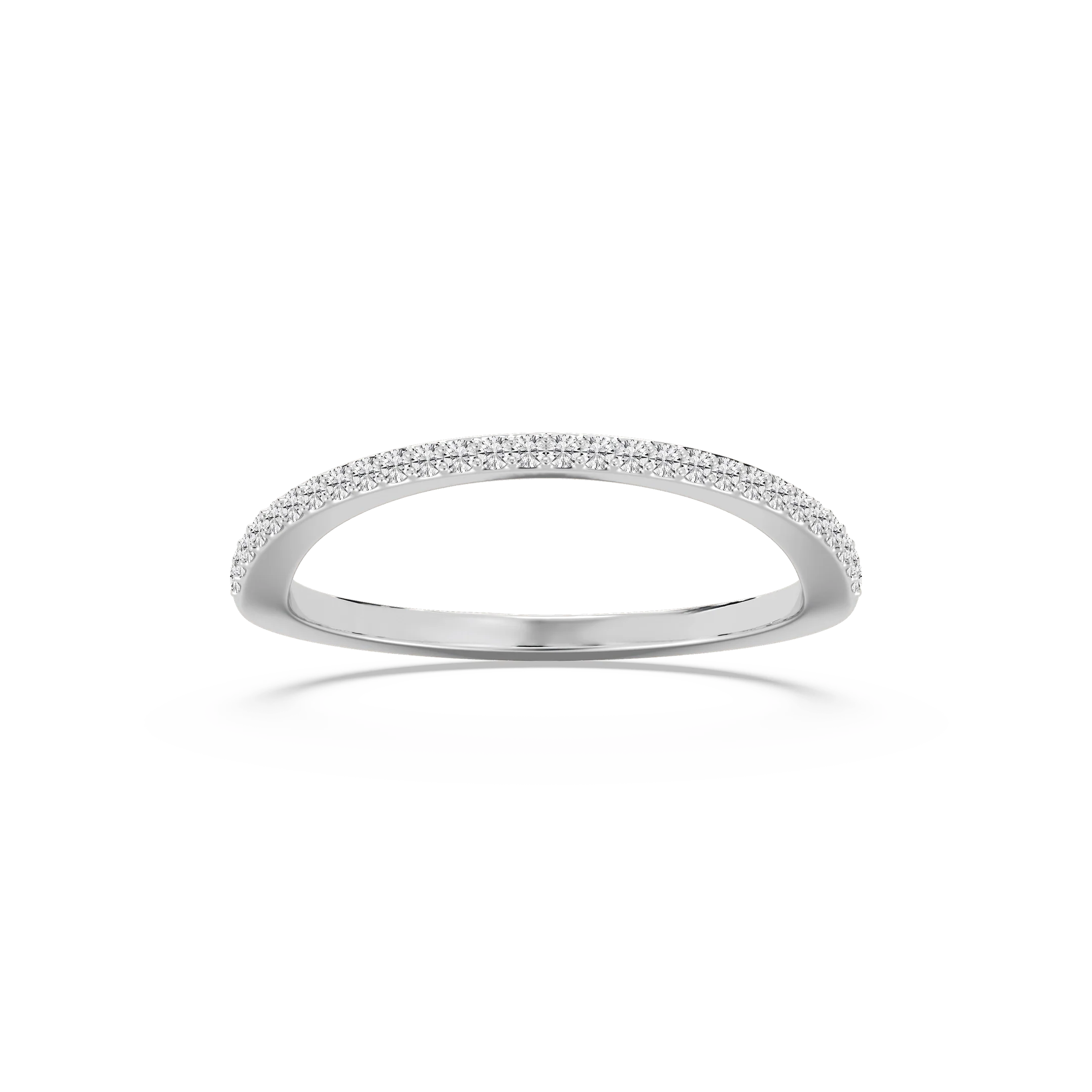Coral 1/8 ctw Round Lab Grown Diamond Petite Curved Band