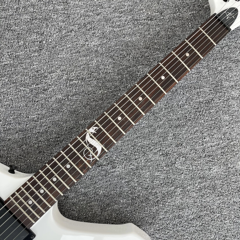 James Hetfield Snake Byte White Explorer Electric Guitar Rosewood
