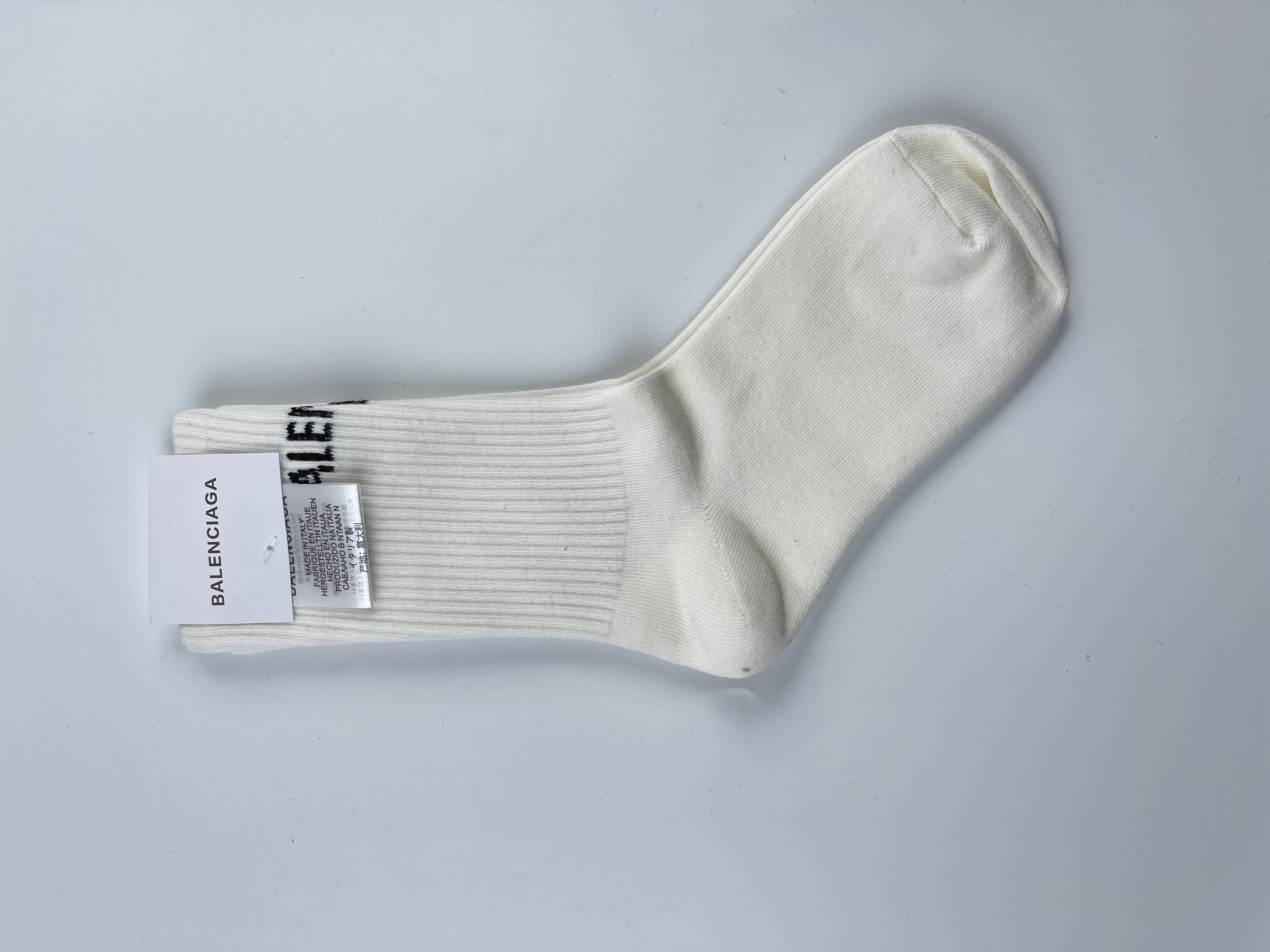 Balenciaga Crew Socks White Black