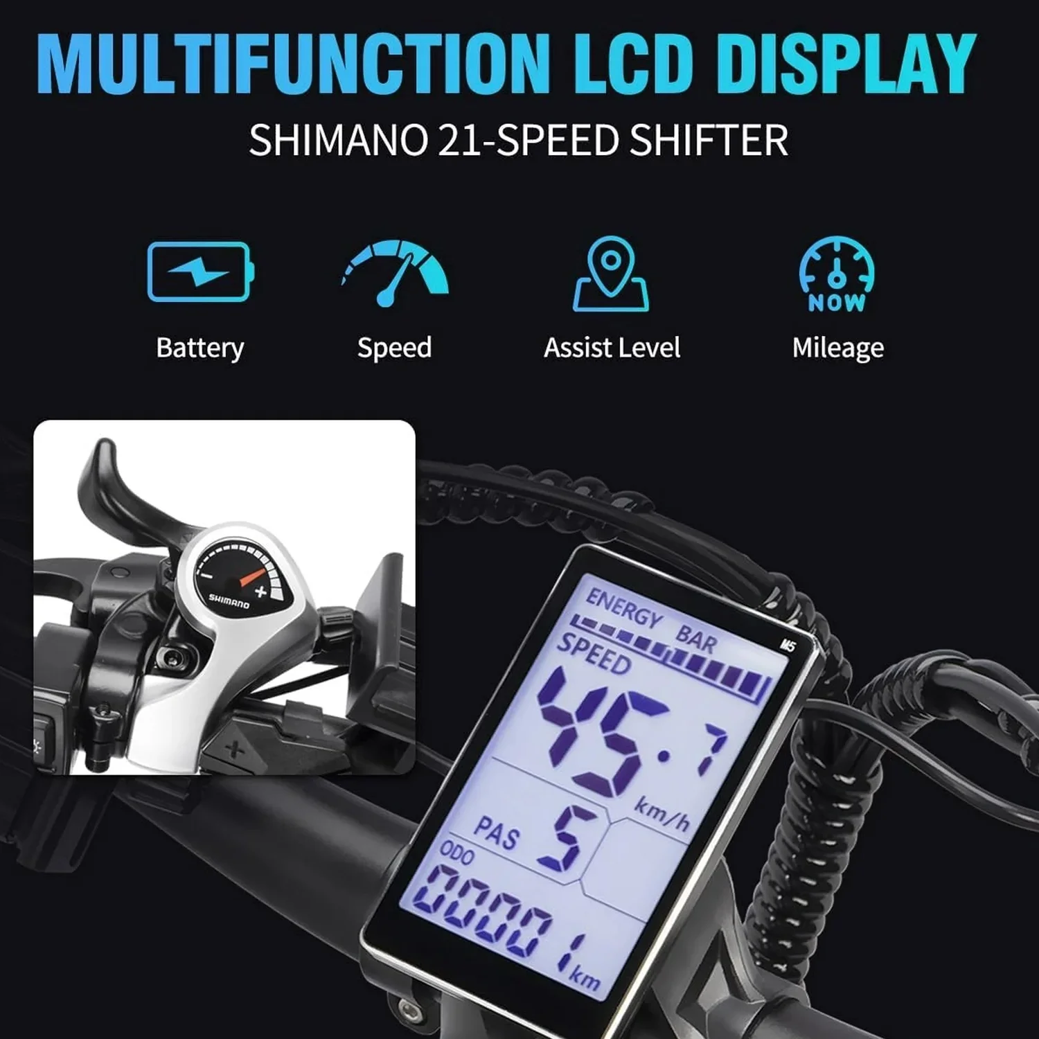 26in Dual Motor Electric Mountain Bike, 3000W Peak, 48V 23Ah